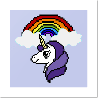 UNICORN RAINBOW - pixel art Posters and Art